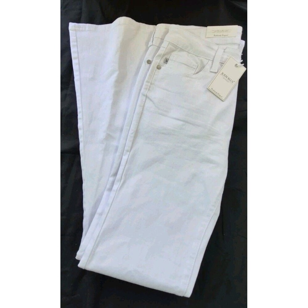 NWT Judy Blue Mid Rise Super Flare Jeans Womens Size 9/29 White Bell Bottom